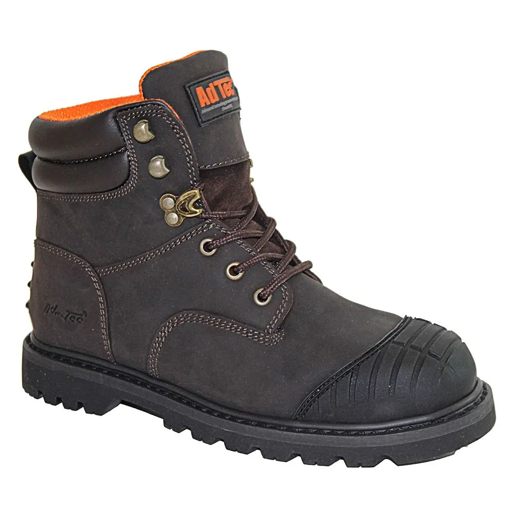 'AdTec' Men's 6 Lace Up Steel Toe - Brown