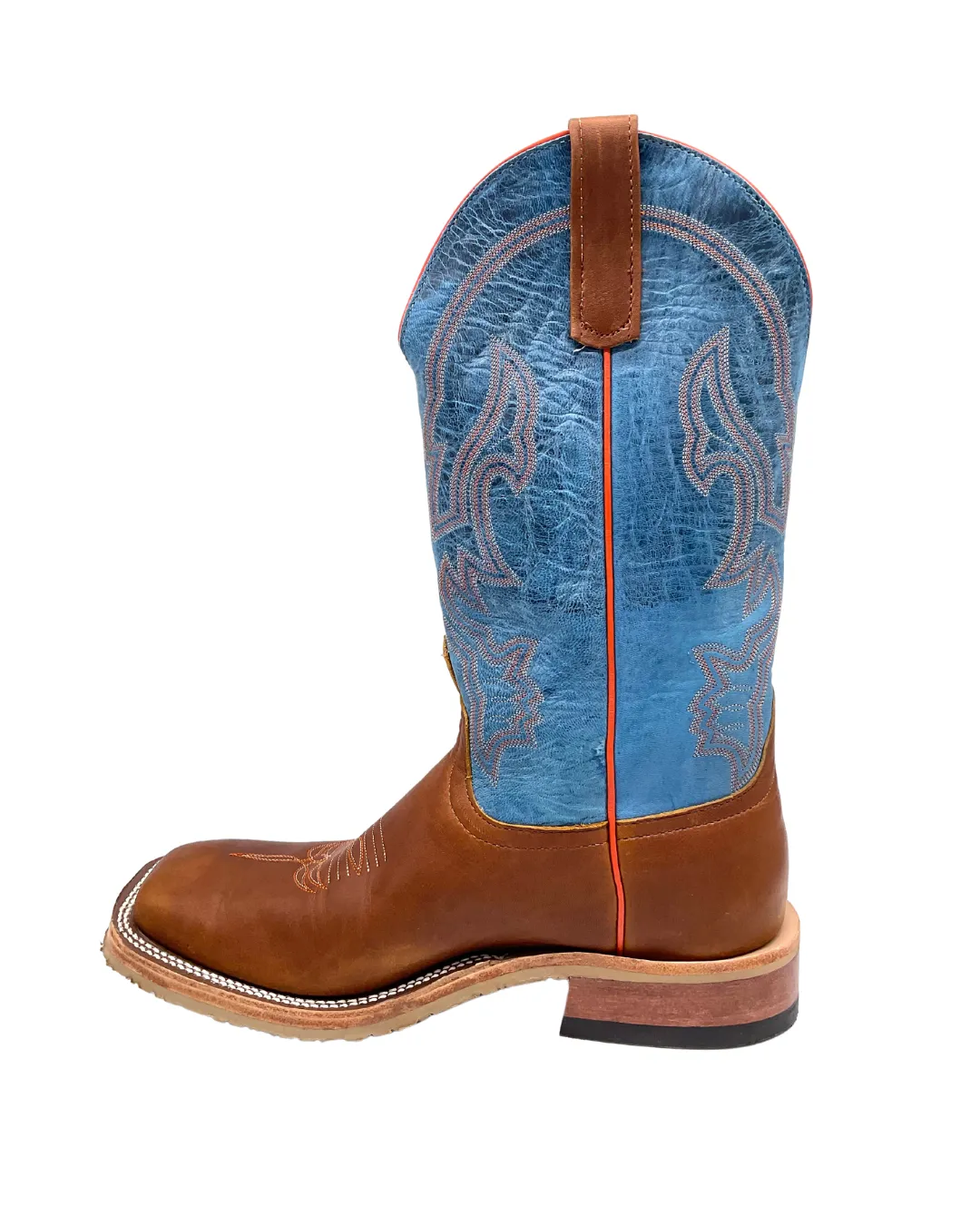 'Anderson Bean' Men's 13" Briar Mad Dog Western Square Toe - Brown / Blue