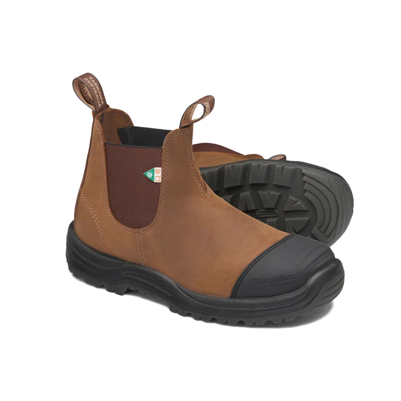 Blundstone -169  Work & Safety Boot Rubber Toe Cap Crazy Horse Brown