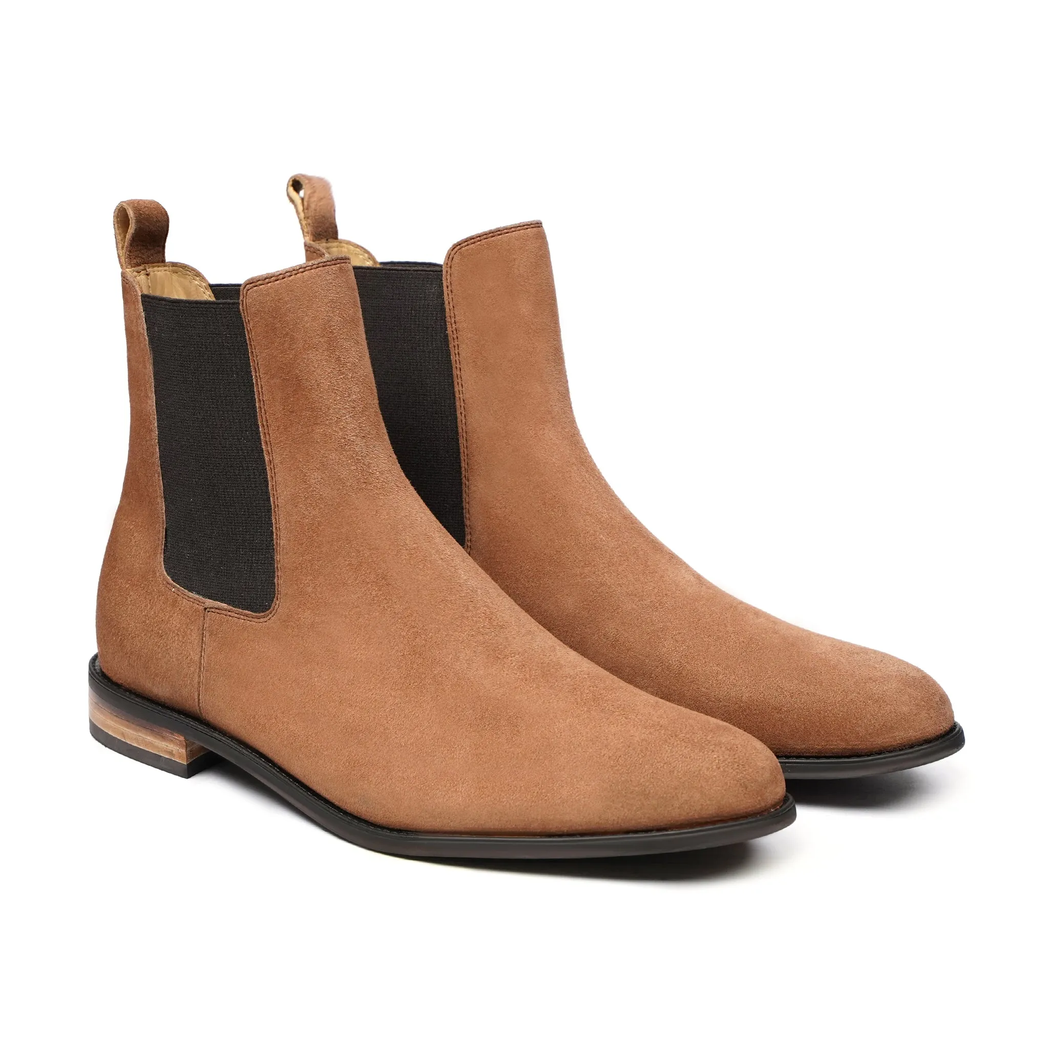 Bochum - Men's Tan Kid Suede Chelsea Boot