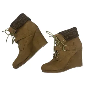 Boots Ankle Heels By Just Fab In Tan, Size: 9