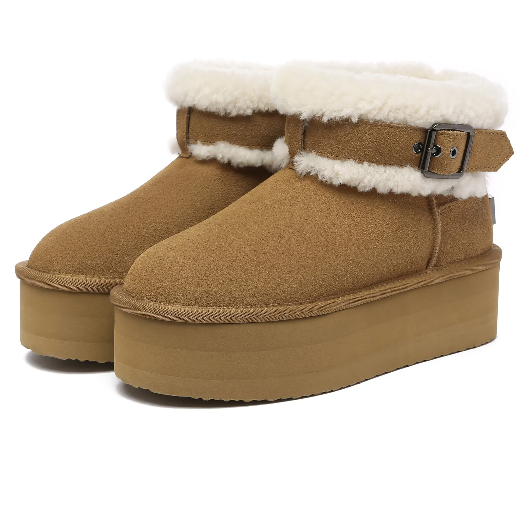 Buckle Strap Platform UGG Boots