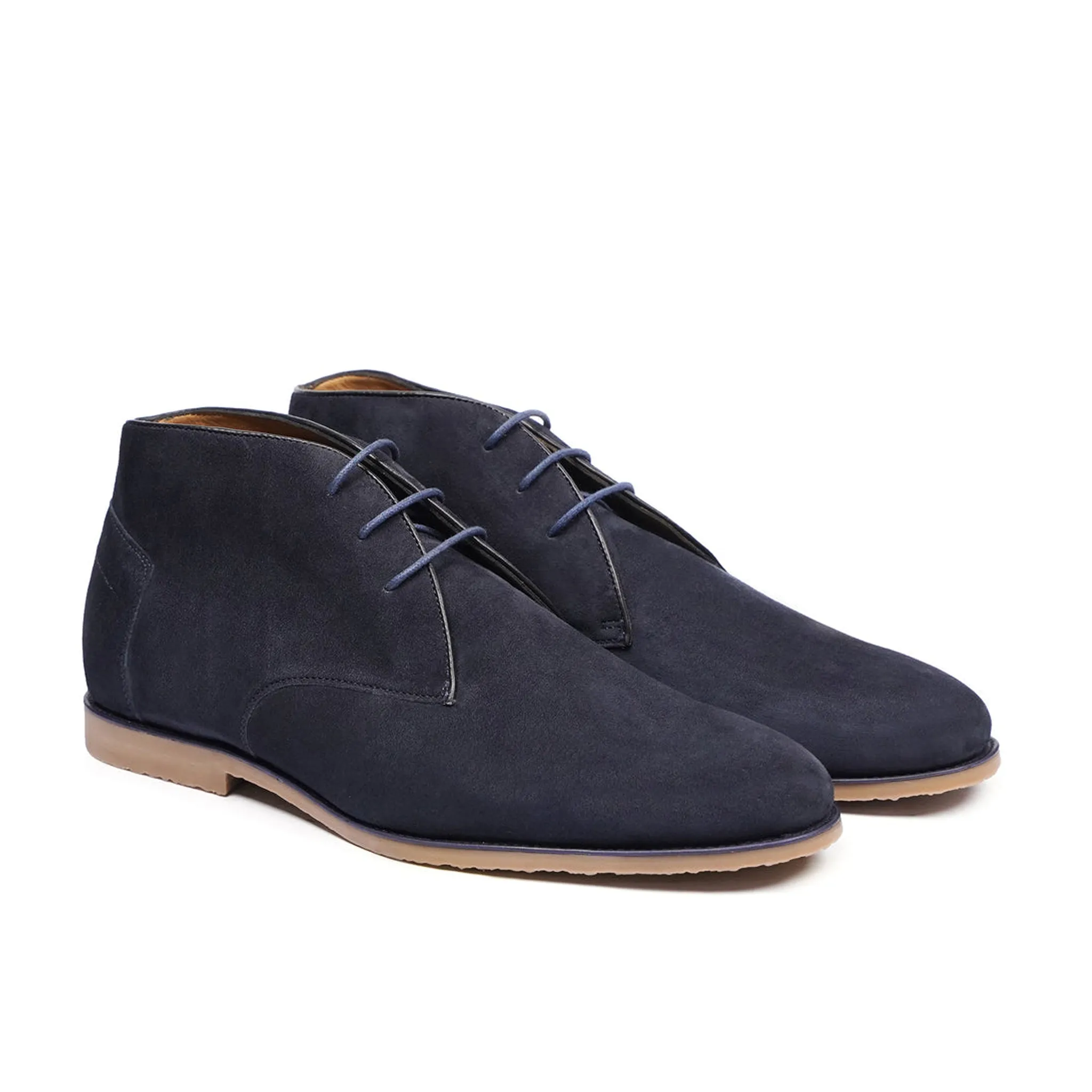 Cairo - Men's Navy Blue Kid Suede Chukka Boot