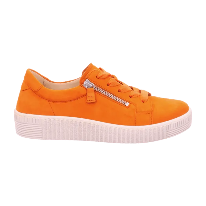 GABOR 43.334.13 NUBUK ORANGE TRAINERS