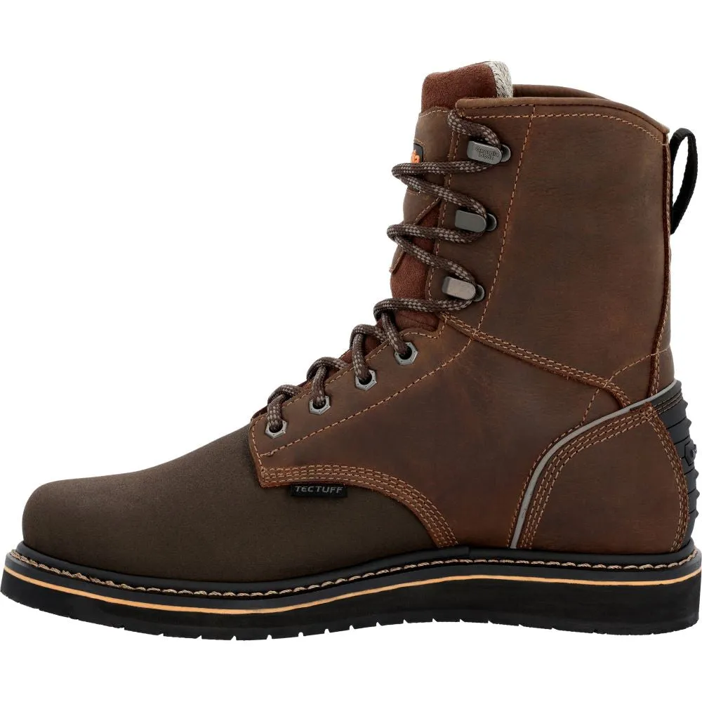 'Georgia Boot' Men's 8" AMP LT Poser EH Wedge Soft Toe - Brown