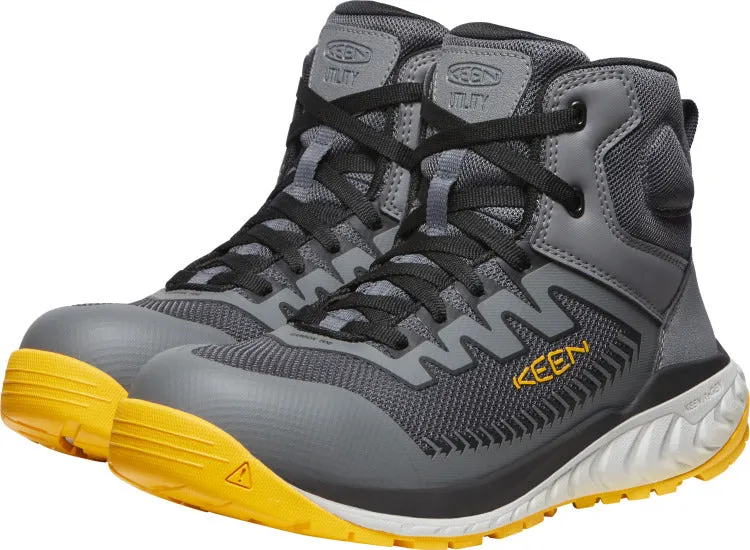 'Keen Utility' Men's Arvada EH Mid Sneaker Carbon-Fiber Toe - Black / KEEN Yellow