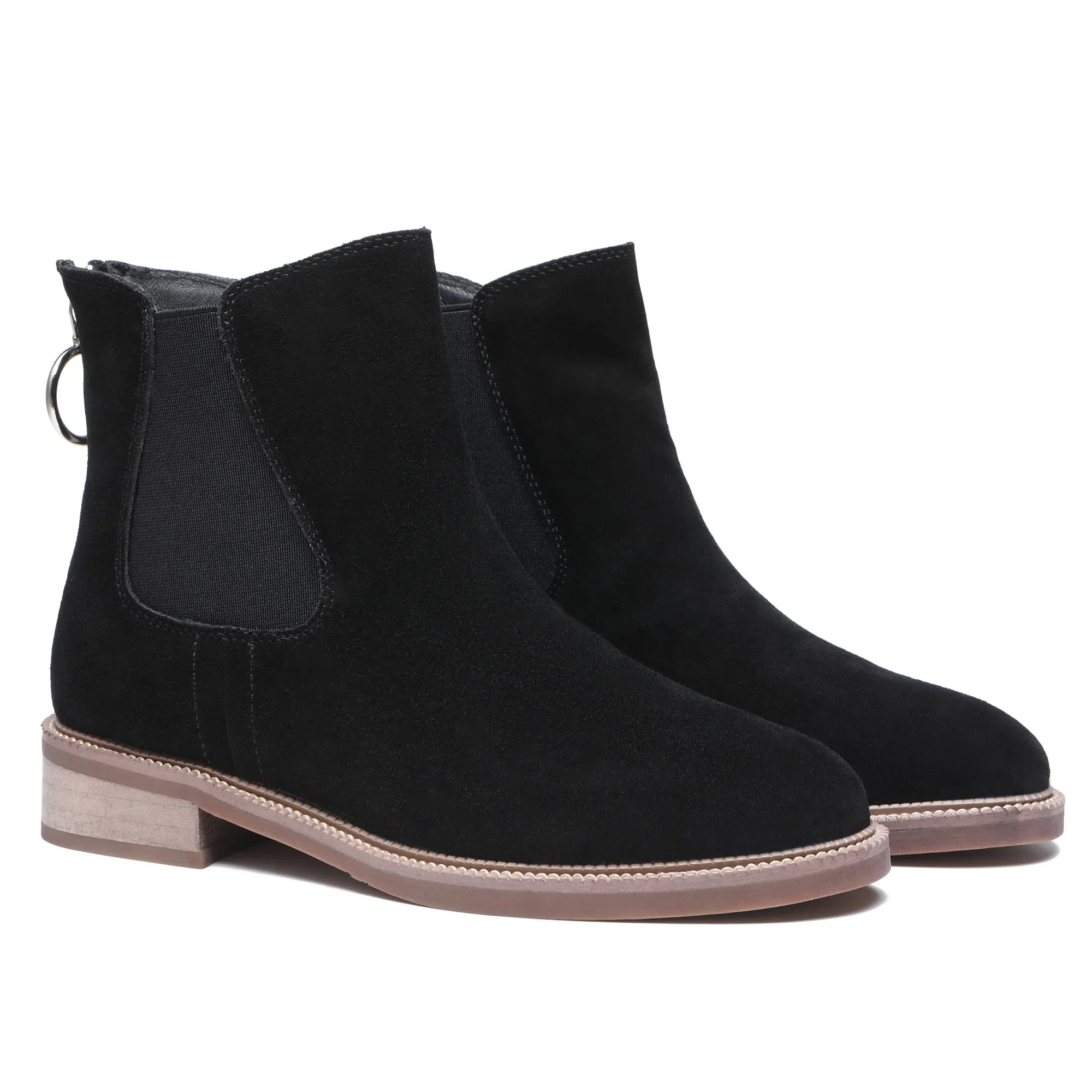 Luxe Black Ankle Zipper Boots