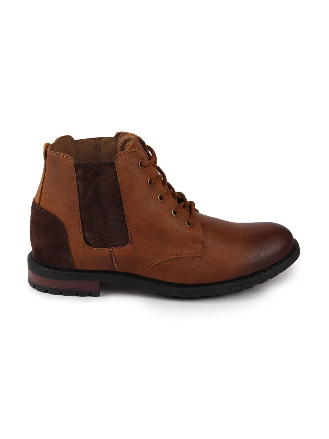 Men Tan Outdoor Chelsea Leather Boots