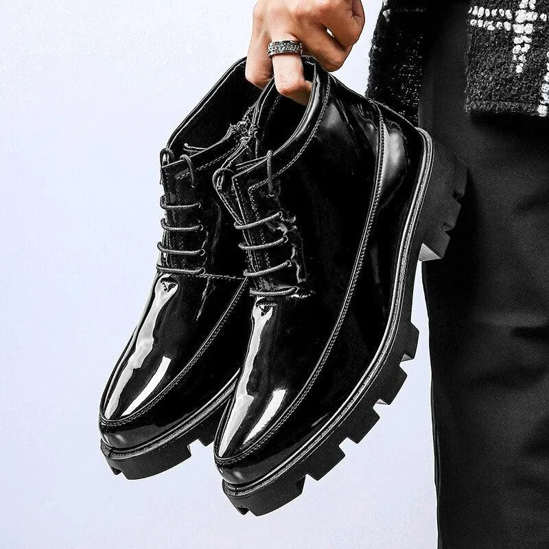 Men's Casual Leather Ankle Boots: Chelsea Dress Shoes HZ136