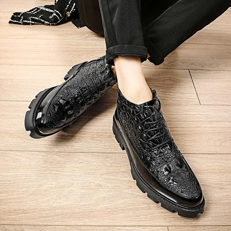 Men's Casual Leather Ankle Boots: Chelsea Dress Shoes HZ136