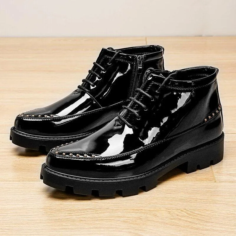 Men's Casual Leather Ankle Boots: Chelsea Dress Shoes HZ136