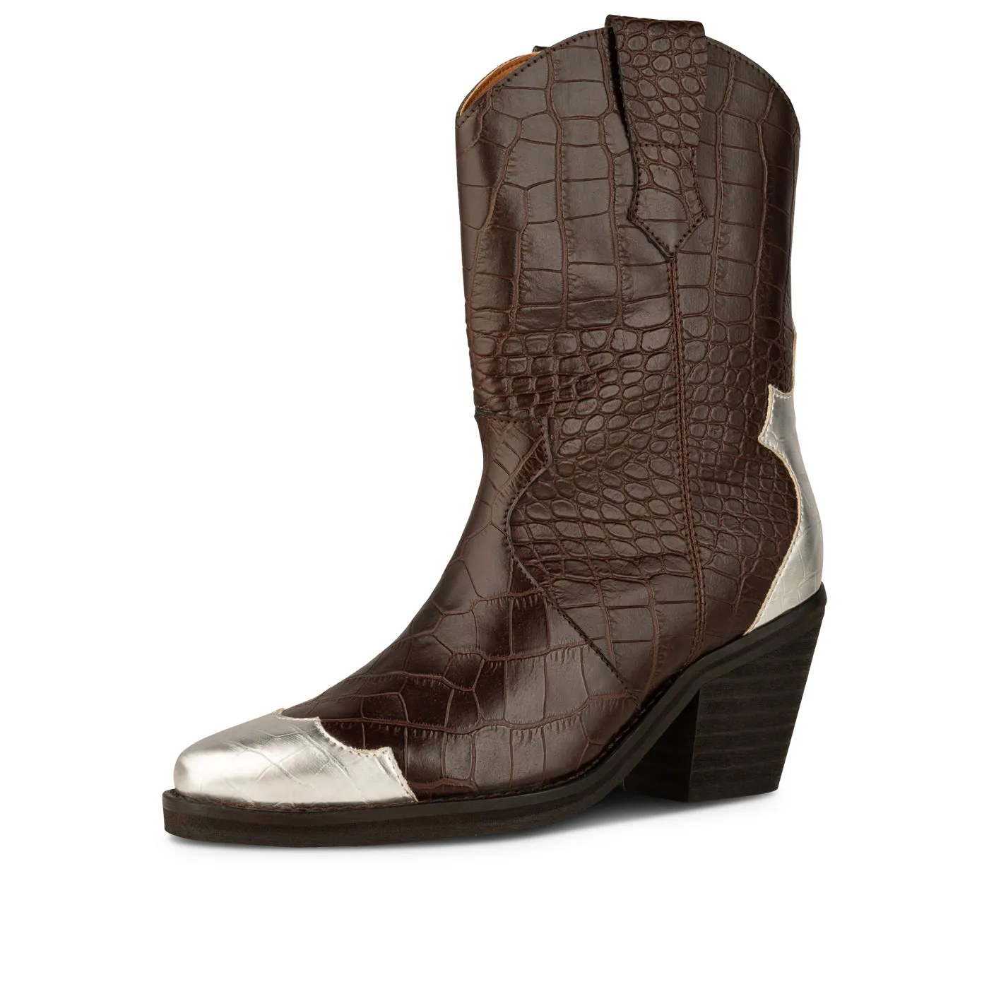 Nancy Western Croco - Dark Brown