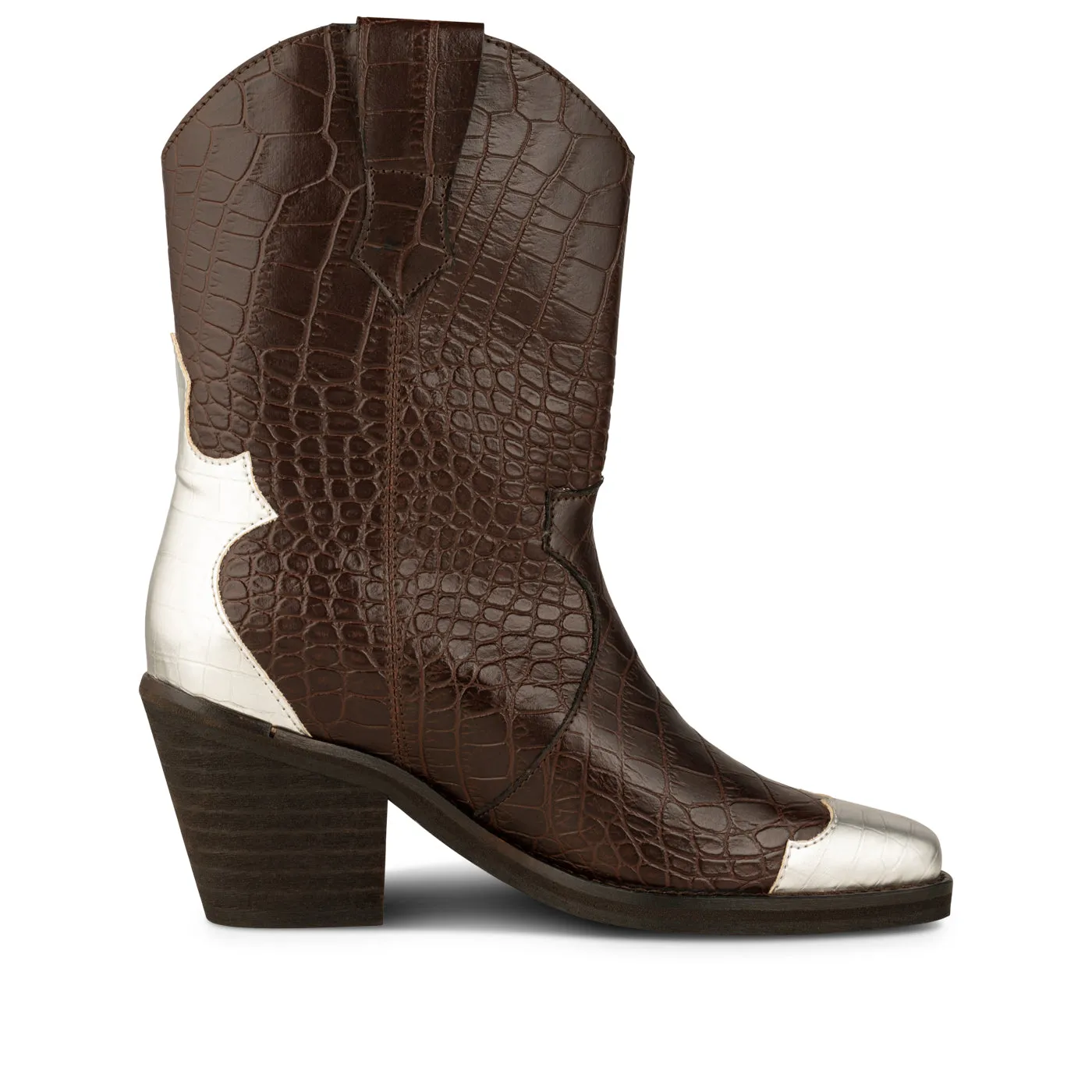 Nancy Western Croco - Dark Brown