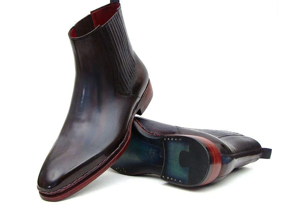 Paul Parkman Men's Chelsea Boots Navy & Bordeaux