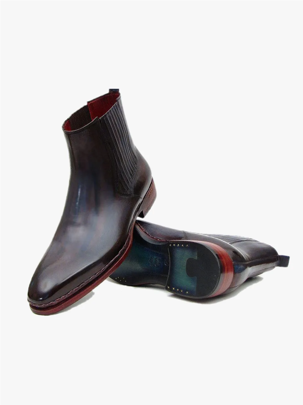 Paul Parkman Men's Chelsea Boots Navy & Bordeaux