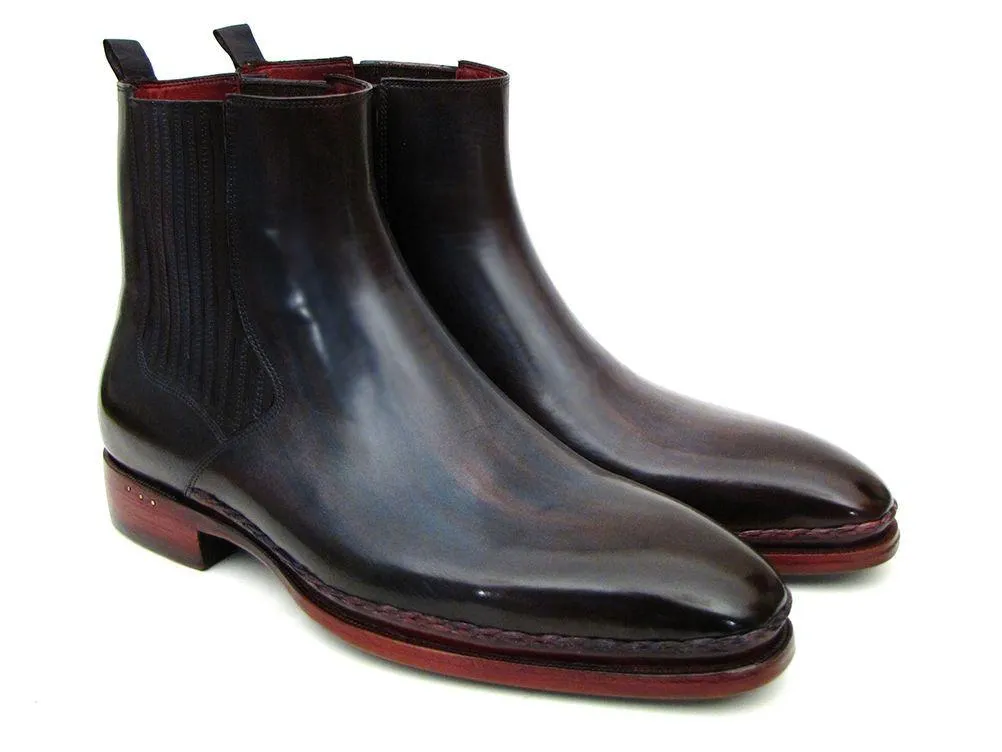 Paul Parkman Men's Chelsea Boots Navy & Bordeaux