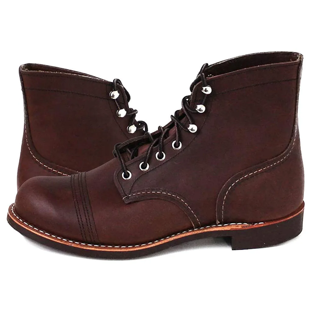 Red Wing Mens Boots Iron Ranger Casual Lace-Up Goodyear-Welt Toe-Cap Leather - UK 10