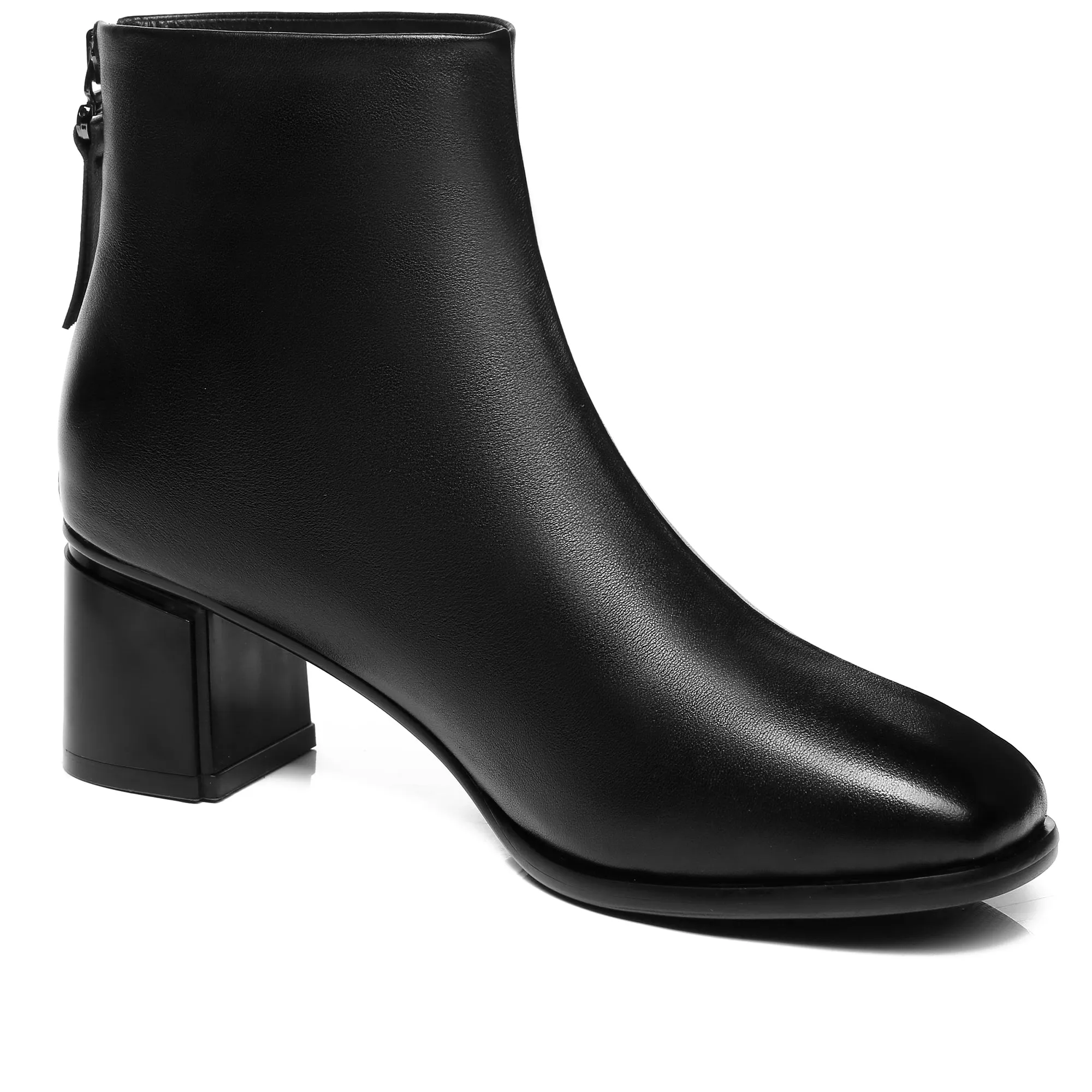 Roma Black Leather Ankle boots