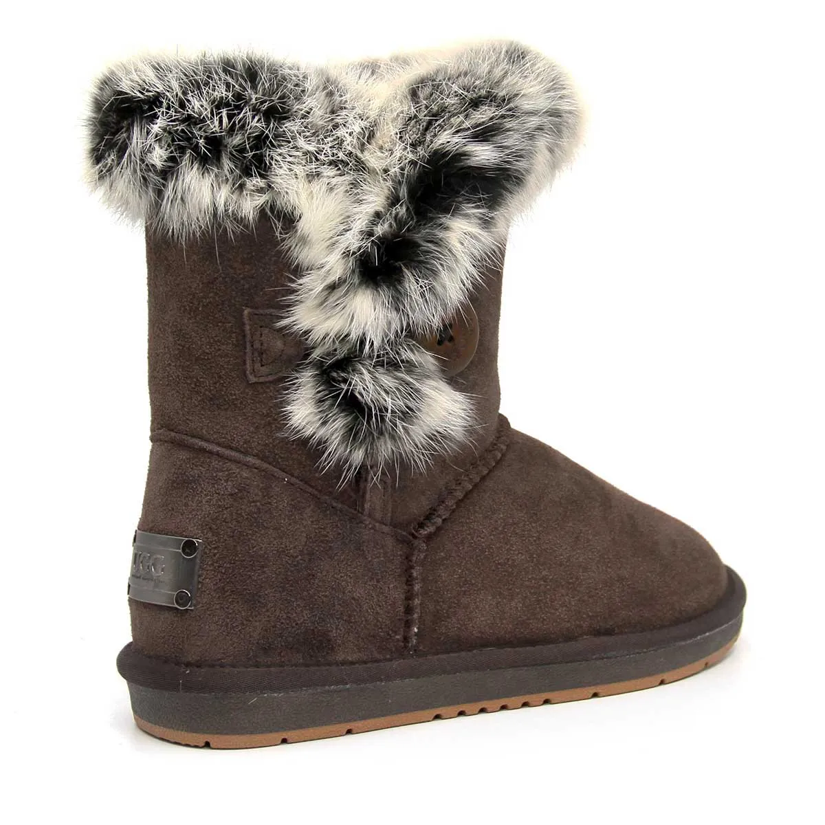 Short Button Fur UGG Boots