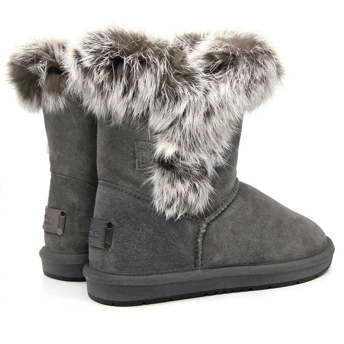 Short Button Fur UGG Boots