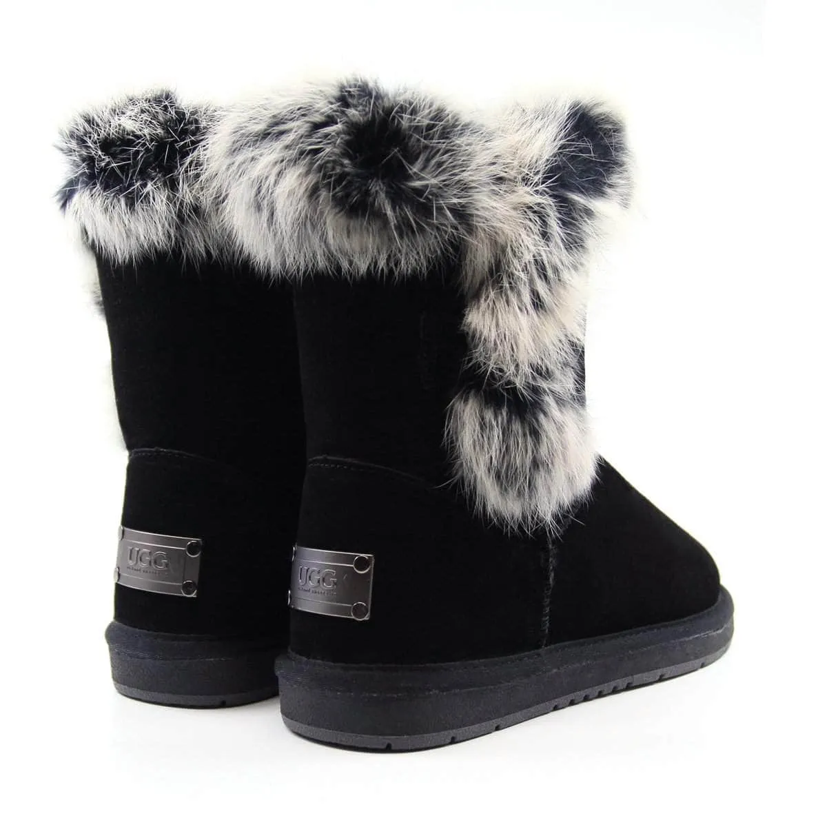 Short Button Fur UGG Boots