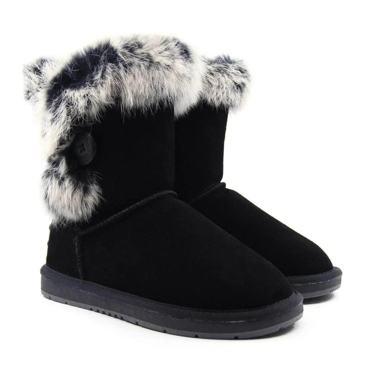 Short Button Fur UGG Boots