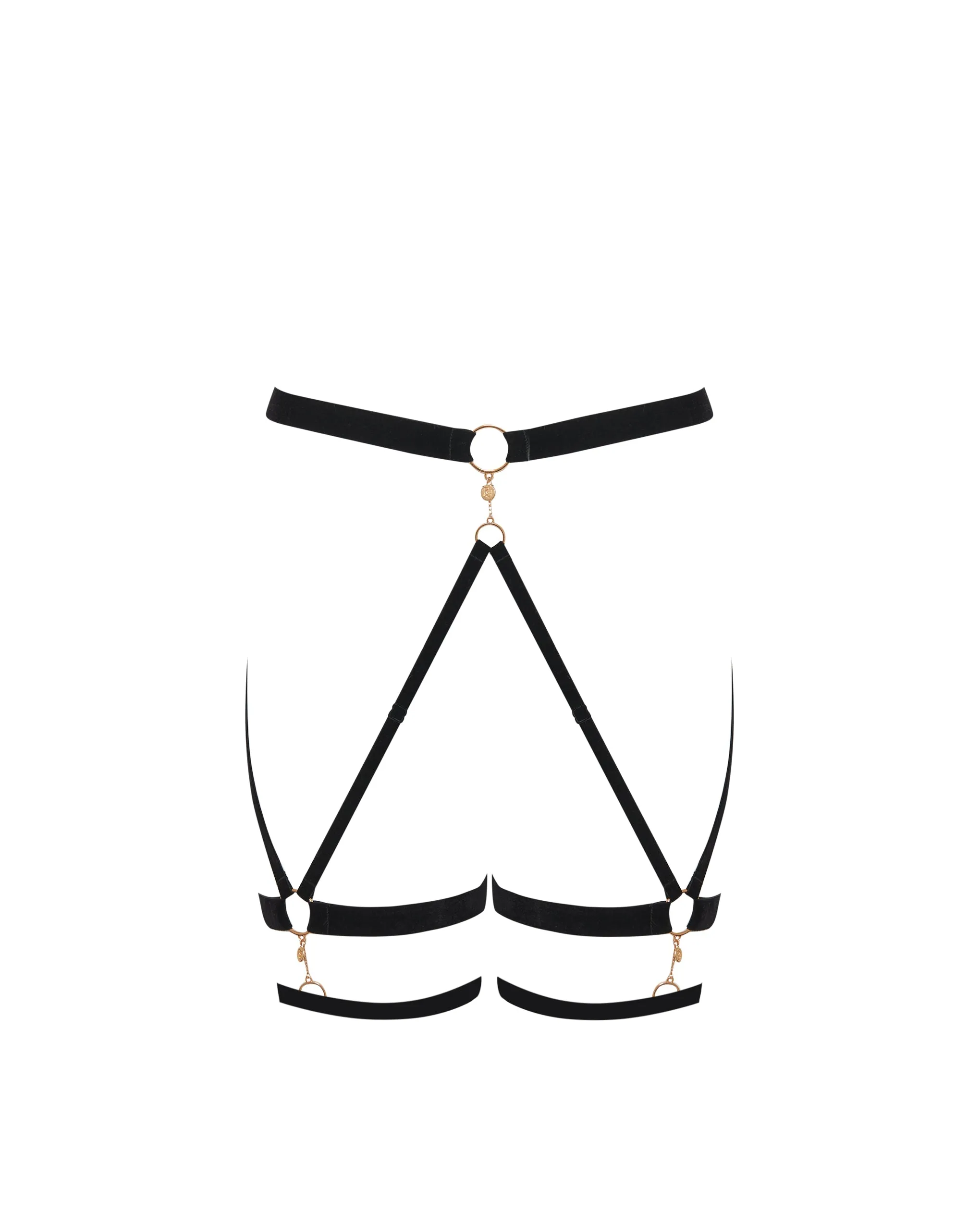 Simone Thigh Harness Black/Gold