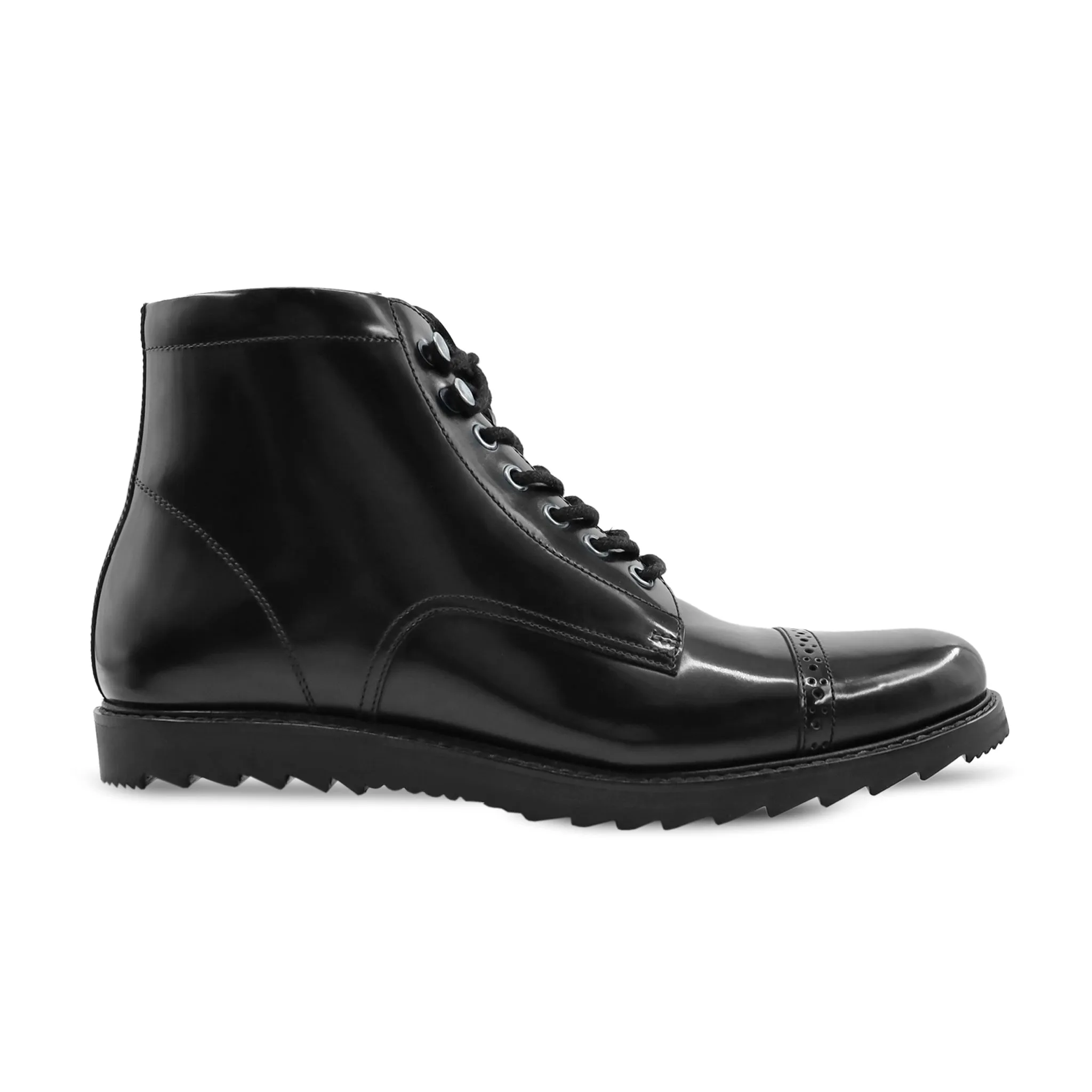 Stockh - Men's Black Box Leather High Shine Boot