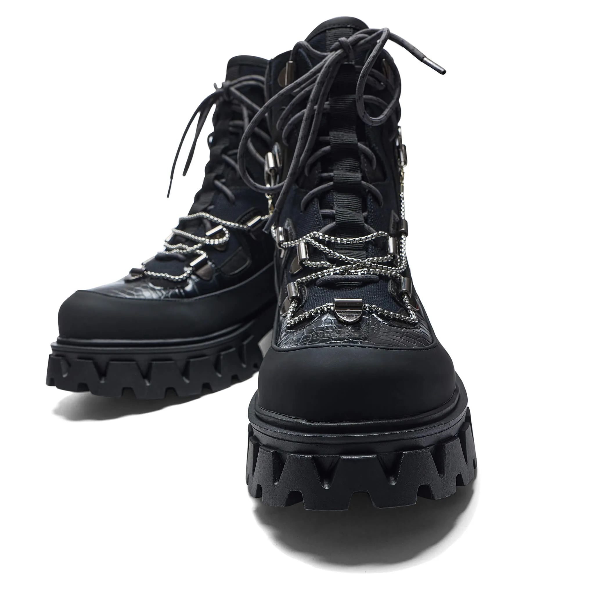 The Koi Reaper Men's Hiking Boots - Ebony Croc