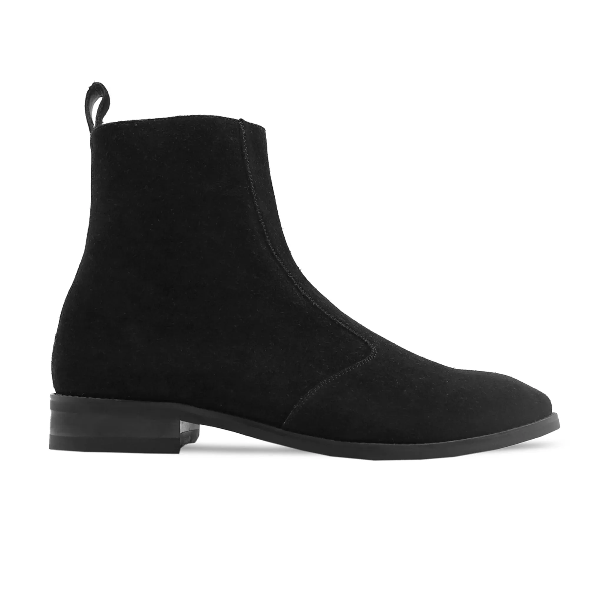 Toshio - Men's Black Kid Suede Chelsea Boot