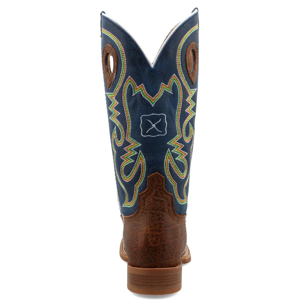 'Twisted X' Men's 14 Ruff Stock Western Square Toe - Elephant / Blue