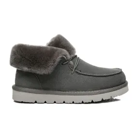 UGG Alana Wool Collar Ankle Sheepskin Boots