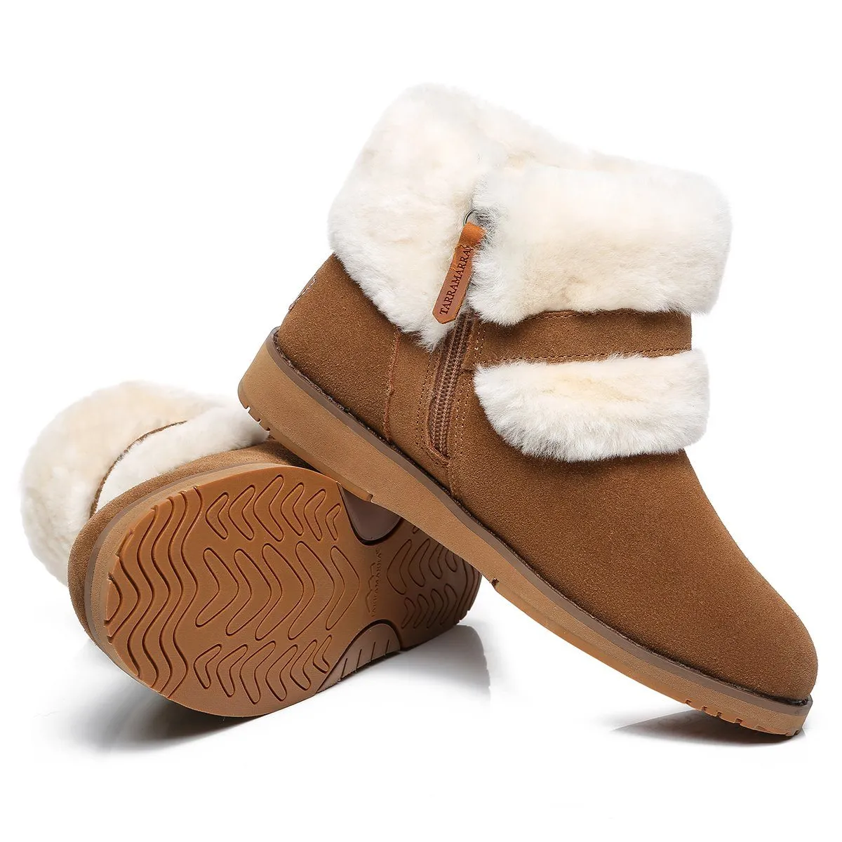 UGG Collette Buckled Strap Fluffy Boots