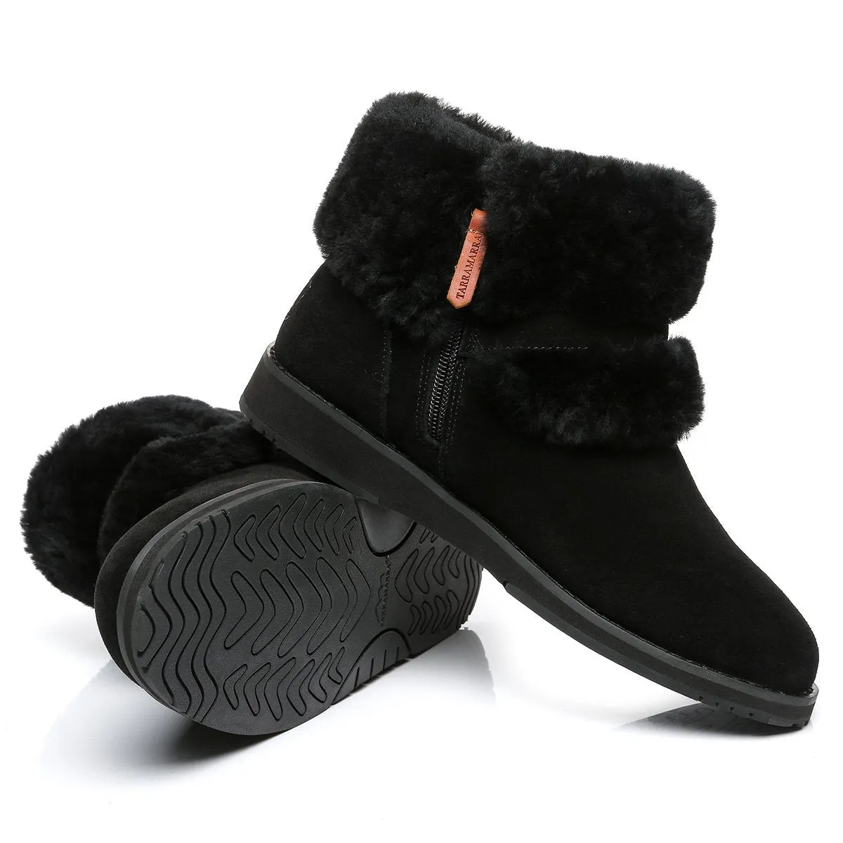 UGG Collette Buckled Strap Fluffy Boots