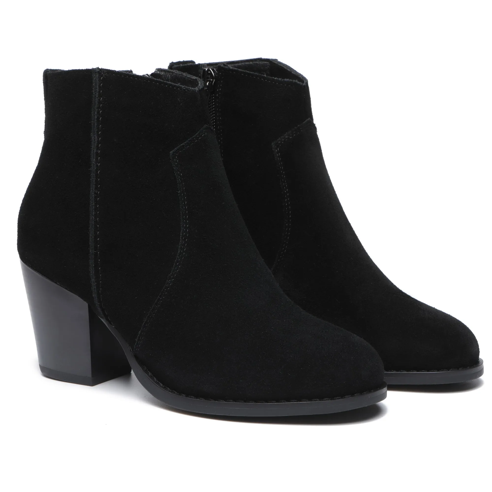 Vera Suede Ankle Zipper Boots